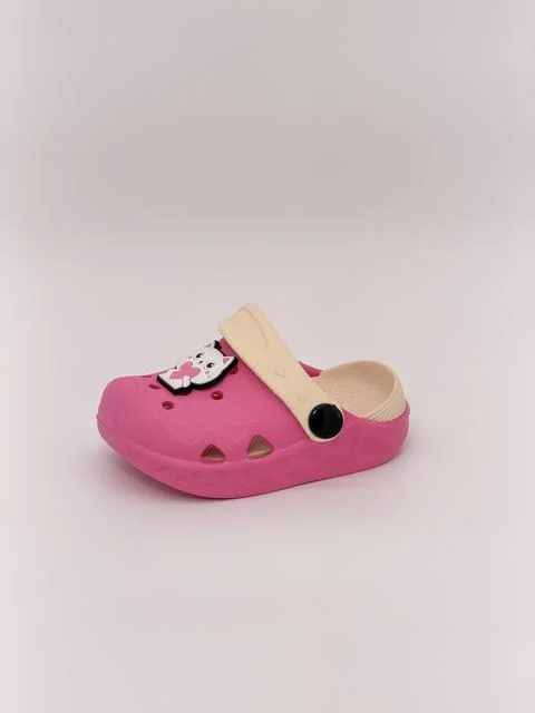 KING CROSS Infantil Bicolor, color Fucsia y Crema — ojota infantil bicolor con dije