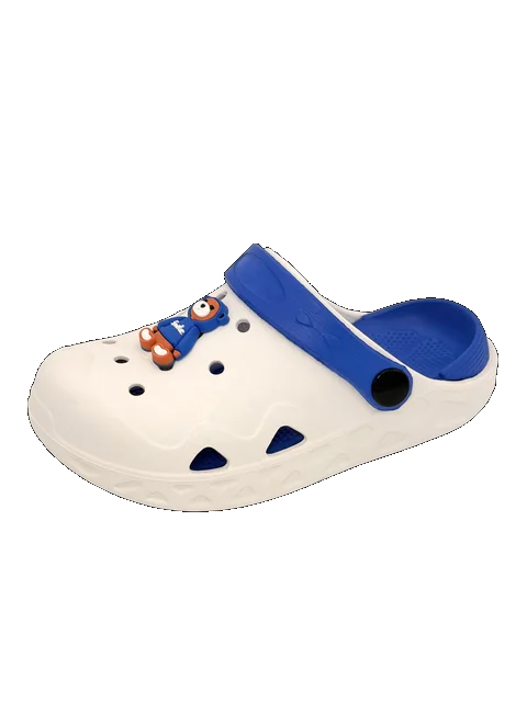 KING CROSS Infantil Bicolor, color Hueso y Azul Francia — ojota infantil bicolor con dije