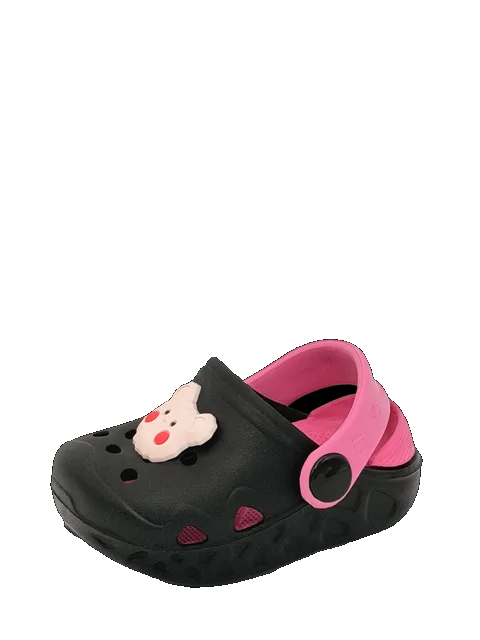 KING CROSS Infantil Bicolor, color Negro y Fucsia — ojota infantil bicolor con dije