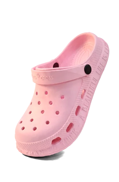 KING CROSS Letra, color Rosa Bebe — ojota con frase en relieve en la suela